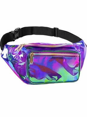 Holographic Fanny Pack Belt bag Crossbody Waist Bag Large Handsfree Waterproof